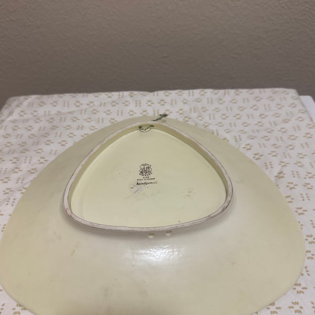 1970s Ceramic Hanging Plate With Hand-Painted Coastal Landscape For Sale In New Orleans - Image 6 of 6