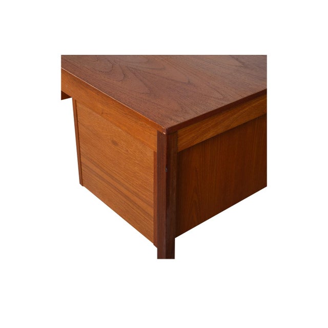 Brown 1960s Mid-Century Danish Teak Desk For Sale - Image 8 of 11