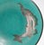 Wilhelm kåge. Dish, "argenta", gustavsberg, green glazed stoneware with silver decoration. Decor with silver mermaid,...