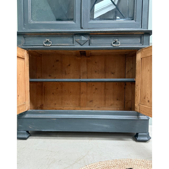 Louis-Philippe Sideboard in Glass and Wood For Sale - Image 11 of 17