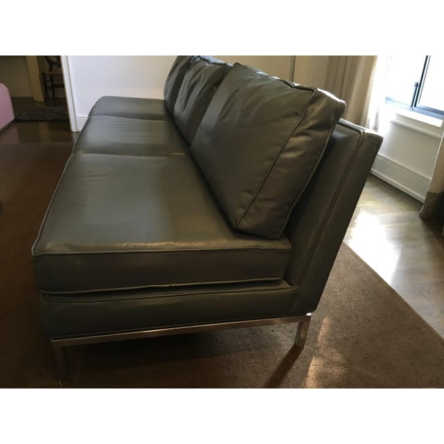 Mid-Century Modern 1960s Vintage Dunbar Edward Wormley Leather Sofa For Sale - Image 3 of 12