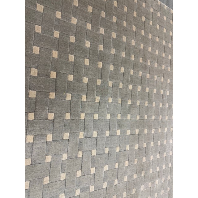 CB2 5ft2in × 8ft2in Cb2 Grid 100% Wool Area Rug For Sale - Image 4 of 12