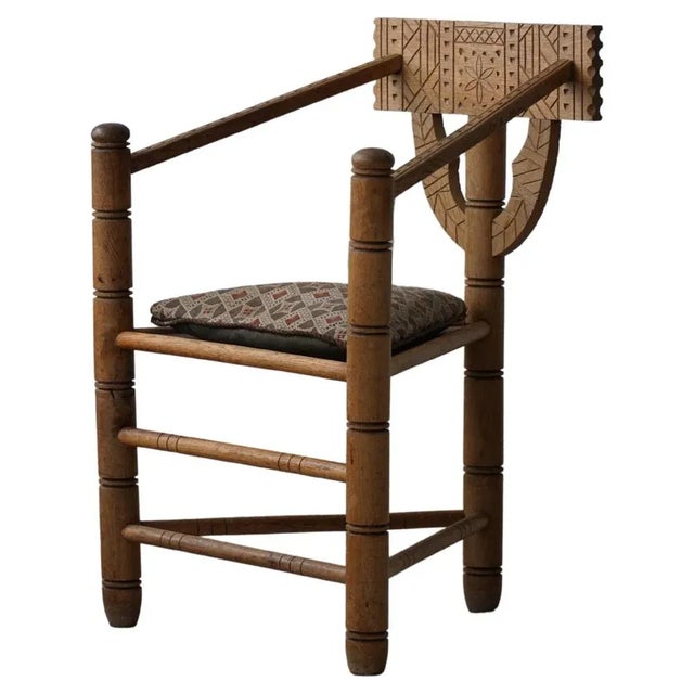 Swedish Monk Chair in Carved Oak, 1930s For Sale - Image 13 of 13