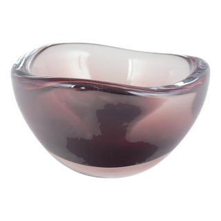 Murano Art Glass Bowl in Deep Ruby and Clear Tones, 1960s For Sale