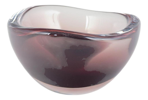 Murano Art Glass Bowl in Deep Ruby and Clear Tones, 1960s