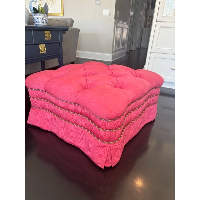 French Upholstered Rolling Ottoman For Sale - Image 3 of 10