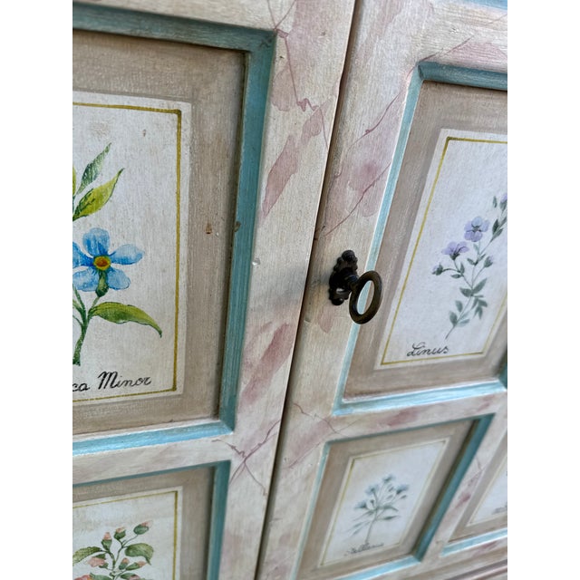 Late 20th-Century Hand-Painted Botanical Cabinet For Sale - Image 14 of 17