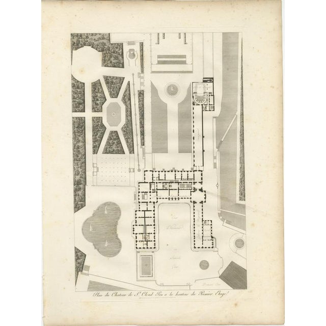 Louis-Pierre Baltard, Plan of the Château De Saint-Cloud First Floor, 1803, Engraving For Sale - Image 9 of 9