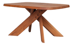 Mid-Century French Elm Aban T35B Dining Table from Pierre Chapo, 1970s