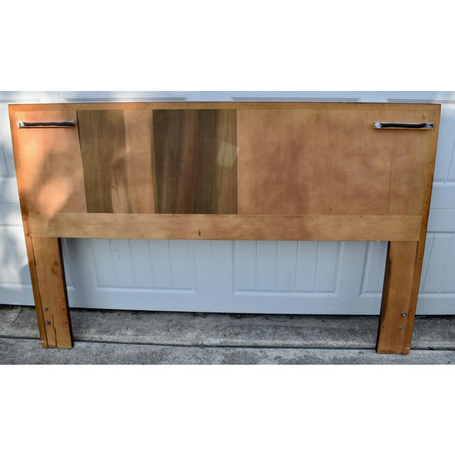 Vtg. Lane Walnut & Rosewood Queen/Full Mid Century Modern Headboard For Sale - Image 12 of 13