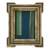 “River Moss" Abstract Art in Antique Frame, Transitional Living Room Art by JTS For Sale