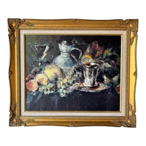 1988 Vintage C. London Still Life Oil Painting, Framed