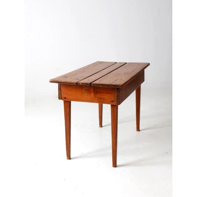 Wood Antique Primitive Table For Sale - Image 7 of 13