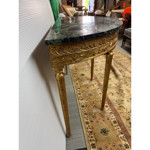 Burton Ching Giltwood Console Table With Marble Top For Sale - Image 9 of 12