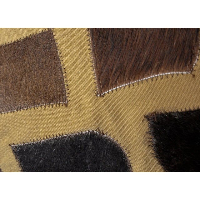 Canvello Genuine Cowhide Leather Decorative Throw Pillow With Feather Down Insert Included For Sale - Image 4 of 7