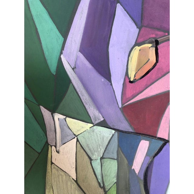 2010s Gouache Painting Table in the Kitchen Unknown Artist For Sale - Image 5 of 11