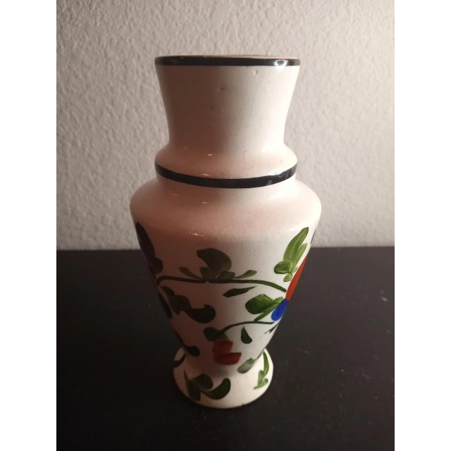 1970s Hand Painted Ceramic Vase For Sale - Image 4 of 8