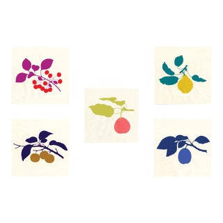 Bright Pomona Fruit, Unframed Artwork - Set Of 5 For Sale