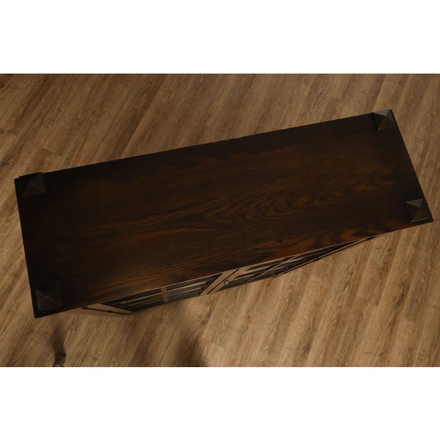 Antique Mission Oak Arts And Crafts Two Door Bookcase For Sale - Image 10 of 18