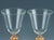 Mid-Century Modern Vintage Murano Glass Champagne Coupes, Peach and Gold-Leaf Ribbed Stems, Set of Ten For Sale - Image 3 of 8