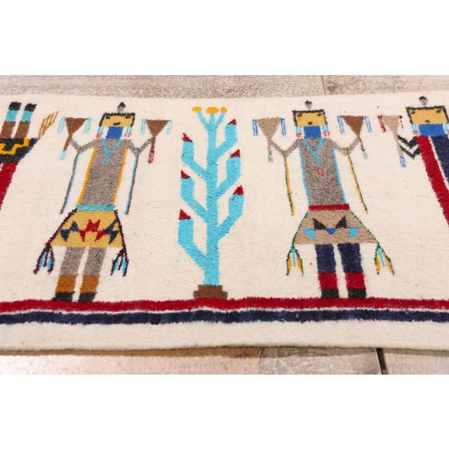 Vintage Yeibichai Southwest Rug, 02'01 X 02'00 For Sale - Image 9 of 10