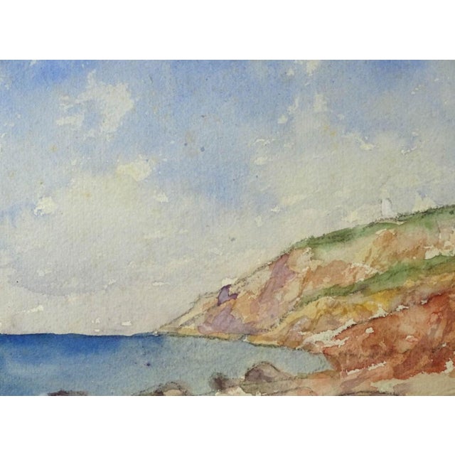 1990s Framed American Watercolor Seascape For Sale - Image 4 of 4