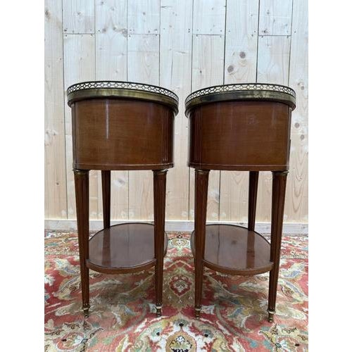 Louis XVI Style Oval Bedside Tables, Set of 2 For Sale - Image 4 of 8