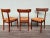 Mid-Century Modern Vintage Beech Chairs with Caned Seat, 1950s, Set of 3 For Sale - Image 3 of 13