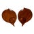 1960s Sculptural Teak Wood Two Leaf Shape Sectioned Plates For Sale