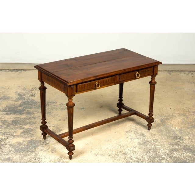 Late 19th Century French Napoleon III Walnut Writing Desk For Sale - Image 15 of 18