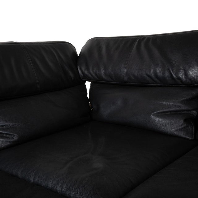 Black Plura Corner Sofa in Black Leather with Manual Function by Rolf Benz For Sale - Image 8 of 18