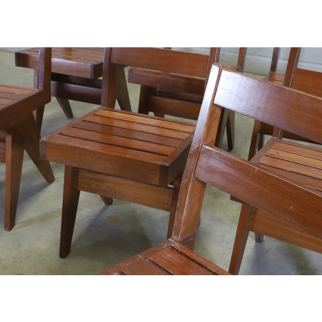 French Dining Chairs, 1960s, Set of 10 For Sale - Image 6 of 8