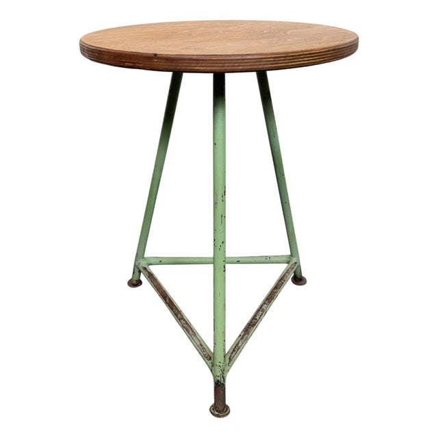 Industrial Green Workshop Stool, 1960s For Sale
