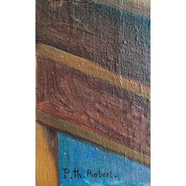 Modern Paul Théophile Robert, Seated Lady with Glasses, Oil on Canvas, Framed For Sale - Image 3 of 14