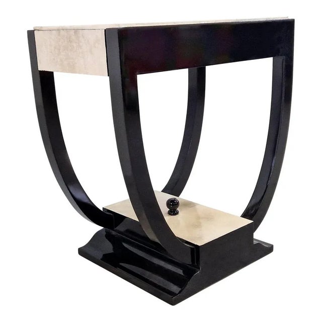 Bifacceral Support Table with Two Side Drawers, 1980s For Sale - Image 4 of 8