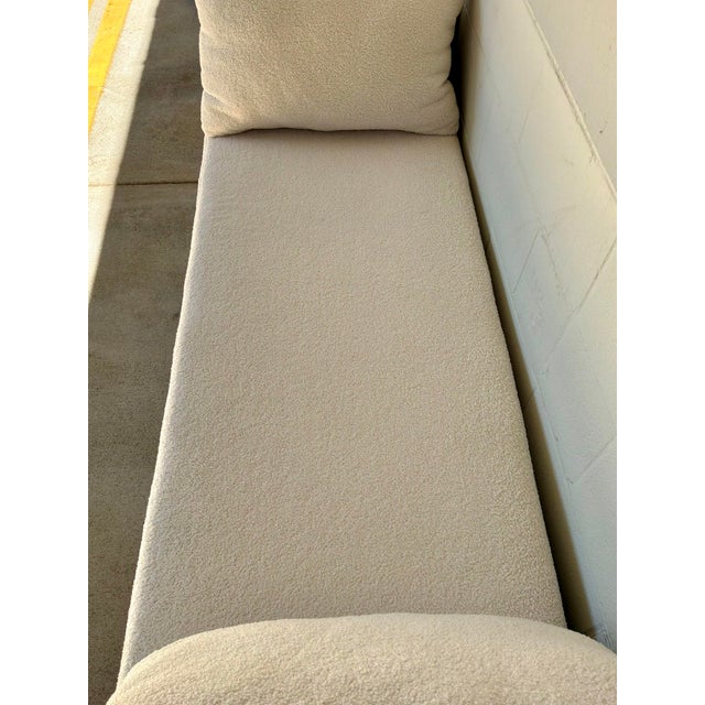 2020s Modern Oversized Cream Faux Sheepskin Bench For Sale - Image 5 of 5