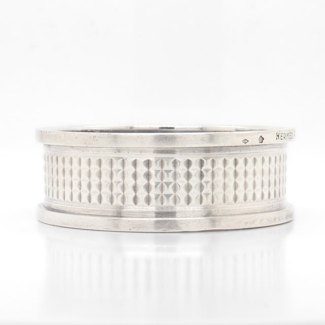 Metal Antique Hermès Art Deco Period Sterling Silver Napkin Ring & Box For Sale - Image 7 of 18