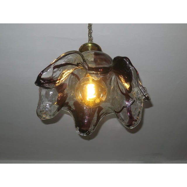 Large Art Glass Pendant Light by Pertti Santalahti for Humppila, 1960s For Sale - Image 5 of 14