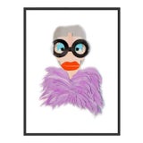 Iris with Purple Feathers by Melvin G in Black Framed Paper, Small Art Print For Sale