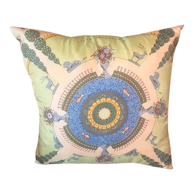 1990s Hermes Silk Throw Pillow For Sale
