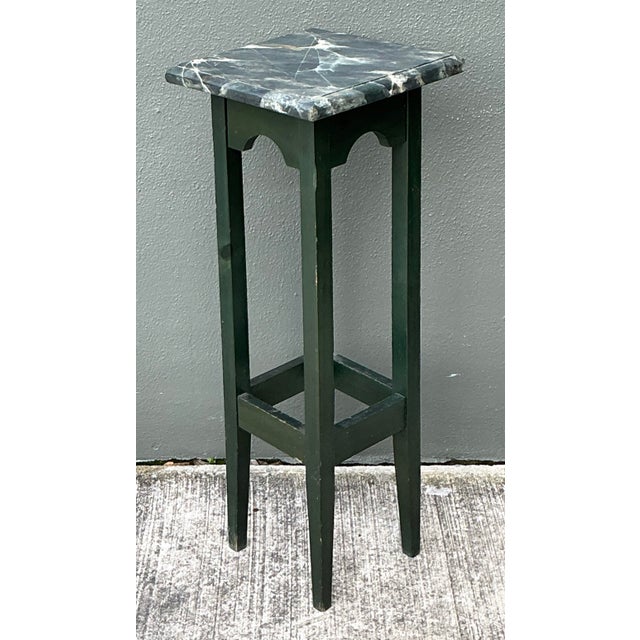 Vintage Brazilian Faux Finished Marble Pedestal For Sale - Image 11 of 12