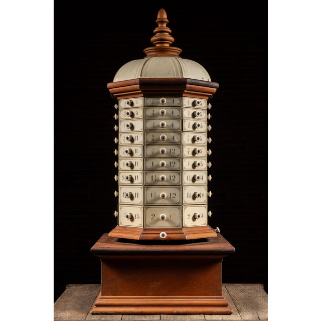 Early 20th Century 72-Drawer Wooden Rotating Parts Cabinet For Sale In Chicago - Image 6 of 11