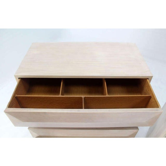 Johan Tapp Pair Solid Mahogany Raised Front Mid Century Modern Bleached Bachelor Chest MINT For Sale - Image 4 of 10