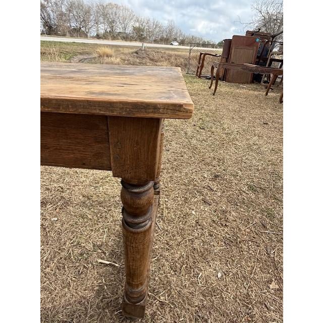 18th Century Long French Country Solid Oak Farm Dining Table For Sale - Image 12 of 17
