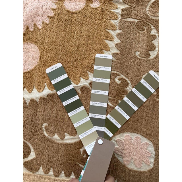 Boho Samarkand Suzani Tablecloth — 4'4'' X 4'7'' For Sale - Image 9 of 9