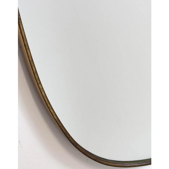 1960s Vintage Italian Wall Mirror with Brass Frame in the style of Gio Ponti, 1960s For Sale - Image 5 of 13