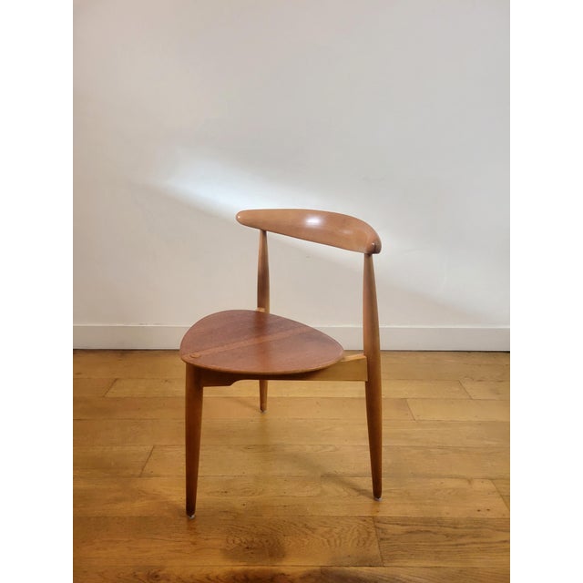 1960s FH4103 Heart Chairs for Fritz Hansen by Hans J. Wegner, 1960s, Set of 4 For Sale - Image 5 of 18