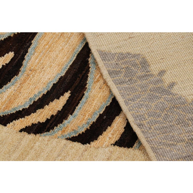 Textile Rug & Kilim’s Contemporary Tiger Rug With Beige, Gold and Brown Pictorials For Sale - Image 7 of 7