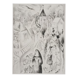 Mily Possoz, The Church of Fontenay, Original Signed Engraving For Sale