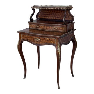 19th Century French Napoleon III Kingwood and Black Ebonized Writing Table 1850s For Sale